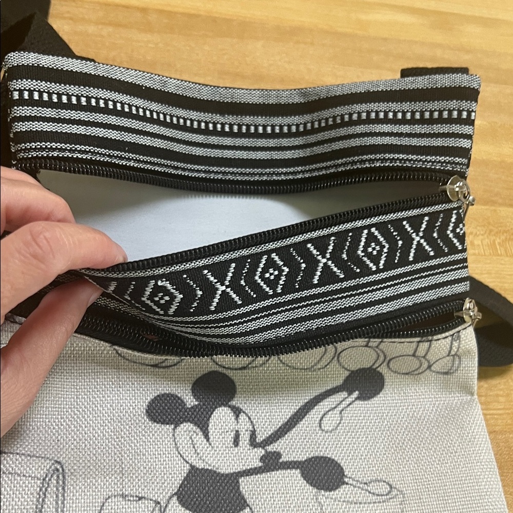 #1346=Mickey Mouse Black and Gray Crossbody Bag - Picture 5 of 14